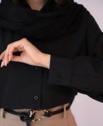 شومیز | مدل شومیز بیسیک مانا کد 10116– مشکی - Image 4