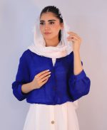 شومیز | مدل شومیز وال بالنی کد 10122 – آبی - Image 2
