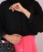 شومیز | مدل شومیز وال بالنی کد 10122 – مشکی - Image 3