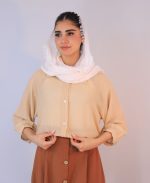شومیز | مدل شومیز وال بالنی کد 10122 – کرم - Image 2