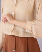 شومیز | مدل شومیز وال بالنی کد 10122 – کرم - Image 3
