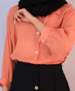 شومیز | مدل شومیز وال بالنی کد 10122 – گلبهی - Image 3