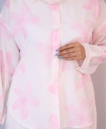 شومیز | مدل شومیز گلدار کد 10125– صورتی - Image 3