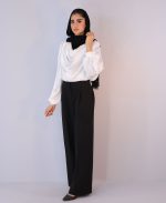 شومیز | مزونی یقه دراپه کد 1080- سفید - Image 2