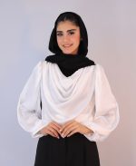 شومیز | مزونی یقه دراپه کد 1080- سفید