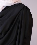 شومیز | مزونی یقه دراپه کد 1080- مشکی - Image 3