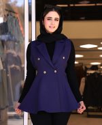مانتو | عروسکی آنیتا کد 1051 – سرمه ای - Image 2