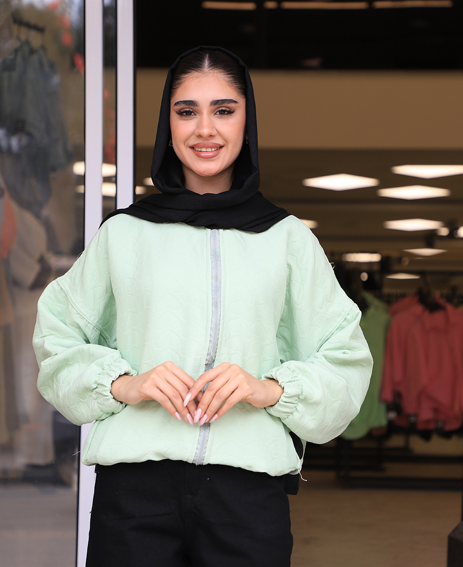 مانتو مدل بامبر قلبی کد 10137 – سبز (3) مانتو | مدل بامبر قلبی کد 10137 – سبز - Image 1