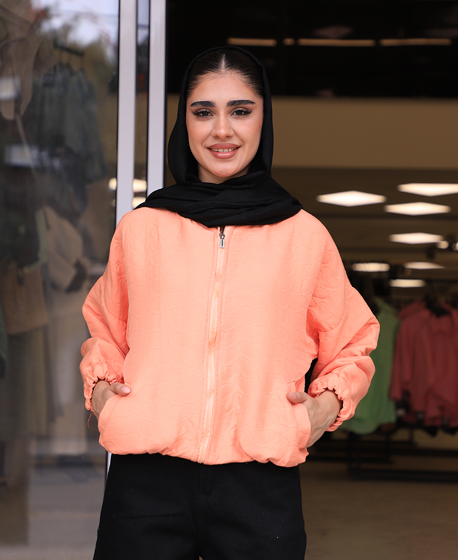 مانتو مدل بامبر قلبی کد 10137 – نارنجی مانتو | مدل بامبر قلبی کد 10137 – نارنجی - Image 1
