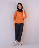 مانتو | مدل بامبر کتان کد 10127– نارنجی - Image 2
