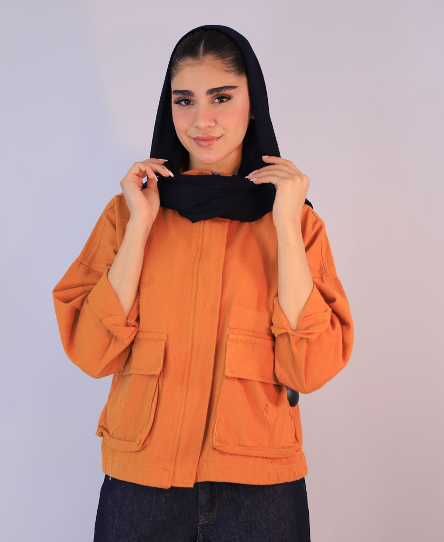 مانتو مدل بامبر کتان کد 10127– نارنجی (2) مانتو | مدل بامبر کتان کد 10127– نارنجی - Image 1