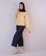 مانتو | مدل بامبر کتان کد 10127– کرم - Image 2