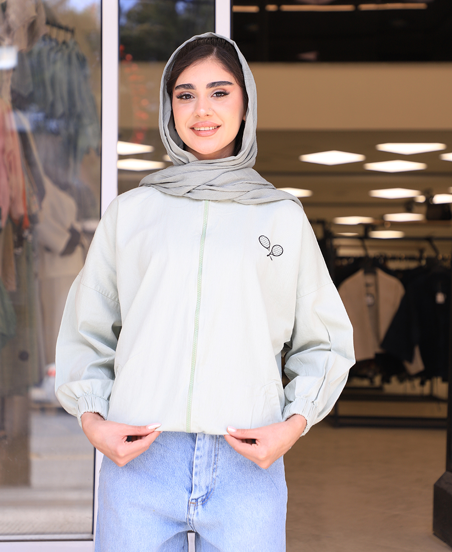 مانتو مدل بامبر گلدوزی تنیسی کد 10134 – سبز مانتو | مدل بامبر گلدوزی تنیسی کد 10134 – سبز - Image 1
