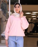 مانتو | مدل بامبر گلدوزی تنیسی کد 10134 – صورتی