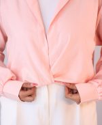 مانتو | مدل شومیز دوتیکه رزا کد 10142– صورتی - Image 3