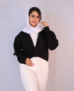 مانتو | مدل شومیز دوتیکه رزا کد 10142– مشکی