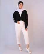 مانتو | مدل شومیز دوتیکه رزا کد 10142– مشکی - Image 2