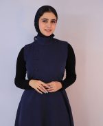 مانتو | مدل ماکسی بشری کد 10120 - سرمه ای - Image 2