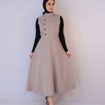 مانتو | مدل ماکسی بشری کد 10120 - طوسی
