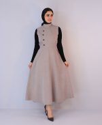 مانتو | مدل ماکسی بشری کد 10120 - طوسی