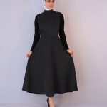 مانتو | مدل ماکسی بشری کد 10120 - مشکی