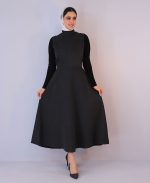 مانتو | مدل ماکسی بشری کد 10120 - مشکی
