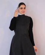 مانتو | مدل ماکسی بشری کد 10120 - مشکی - Image 2