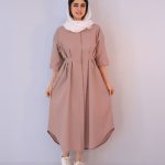 مانتو | مدل ماکسی لینن کد 10129 - خاکی
