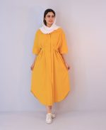 مانتو | مدل ماکسی لینن کد 10129 - زرد