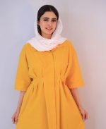 مانتو | مدل ماکسی لینن کد 10129 - زرد - Image 2