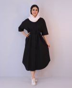 مانتو | مدل ماکسی لینن کد 10129 - مشکی