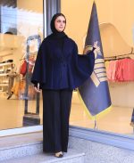 مانتو | مدل پانچ فوتر کد 10141 – سرمه ای - Image 2