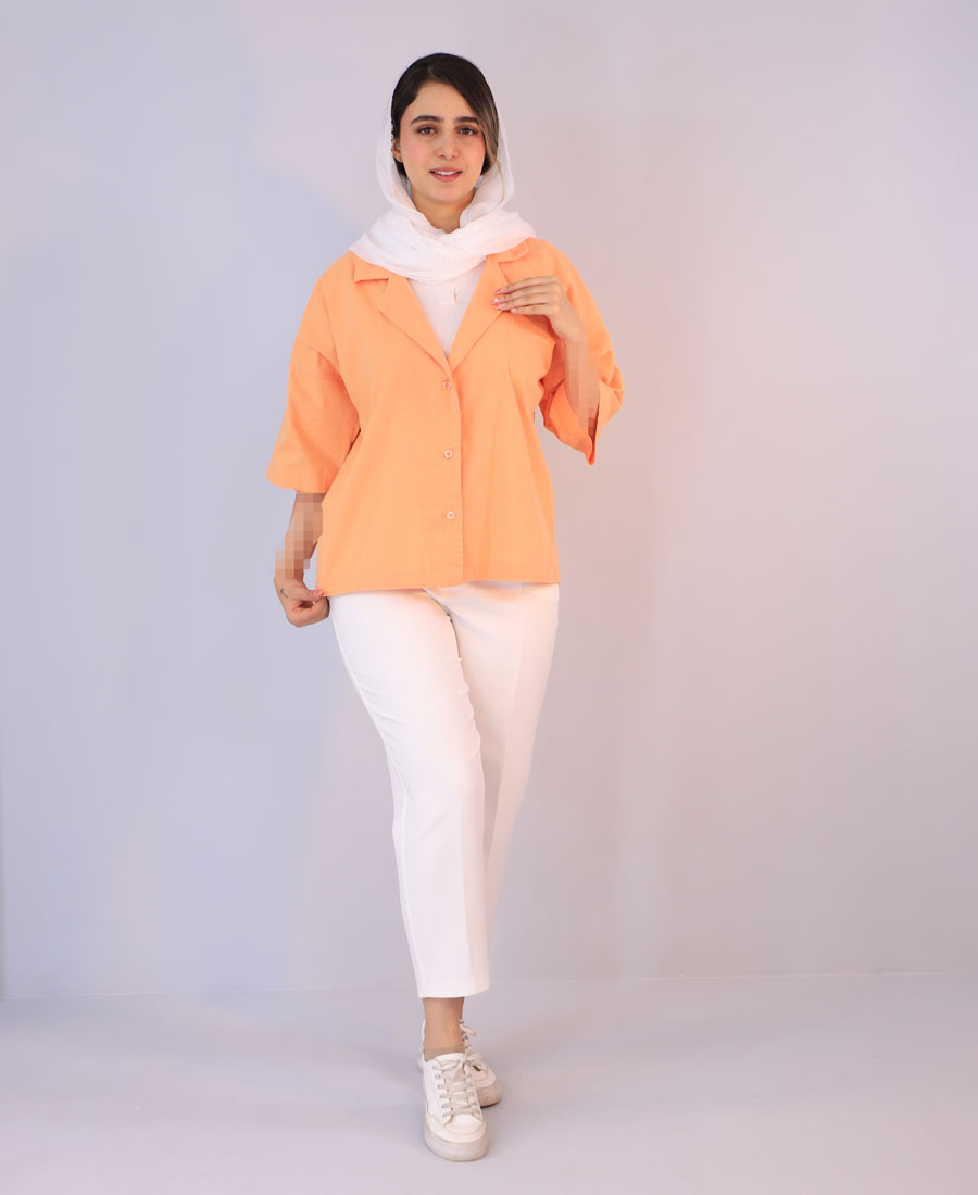 کت لینن کد 10101 – نارنجی کت | لینن کد 10101 – نارنجی - Image 1