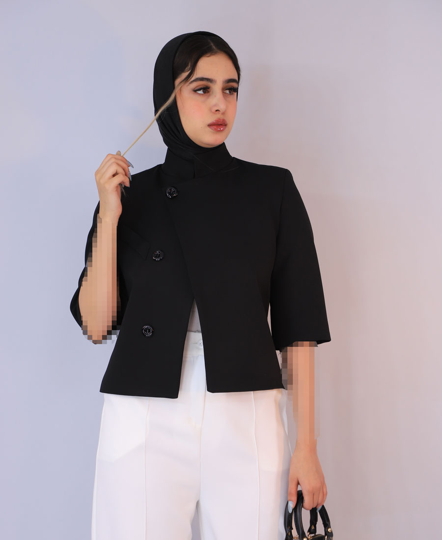 کت مدل کت بلیزر گابرینا کد 10117- مشکی (2) کت| مدل کت بلیزر گابرینا کد 10117- مشکی - Image 1