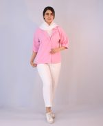 کت | مدل کت لینن کد 10101 – صورتی پر رنگ