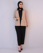 کت | مدل کت مایسا کرپ کد 10128 - خاکی - Image 2
