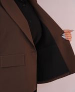 کت | مدل کت مایسا کرپ کد 10128 - قهوه ای - Image 5