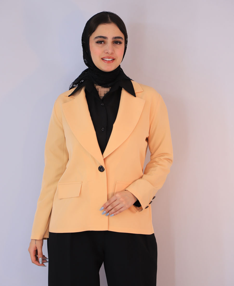 کت مدل کت مایسا کرپ کد 10128 - هلویی (2) کت | مدل کت مایسا کرپ کد 10128 - هلویی - Image 1