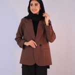 کت | مدل کت یقه بلیزر کد 1091 – قهوه ای