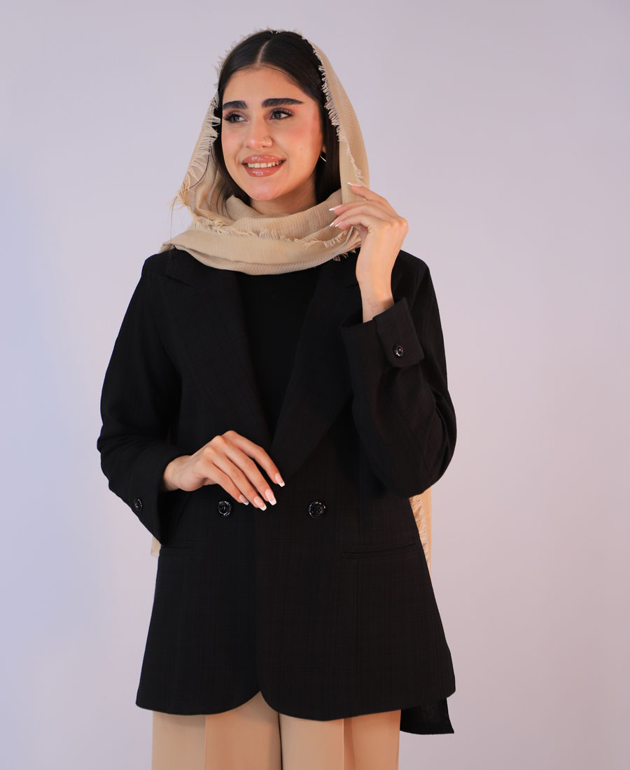 کت مدل کت یقه بلیزر کد 1091 – مشکی (2) کت | مدل کت یقه بلیزر کد 1091 – مشکی - Image 1